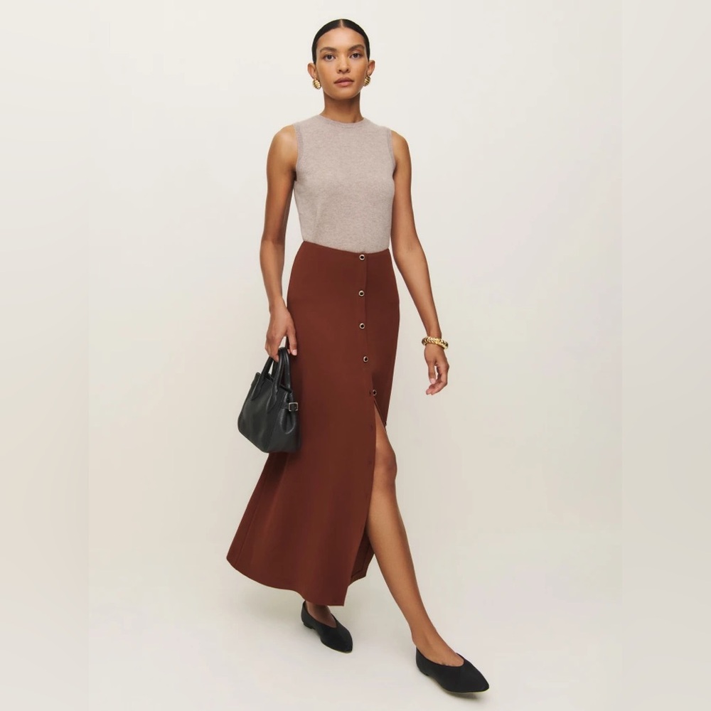NWOT Reformation Andi Low Rise Maxi Skirt M 8
